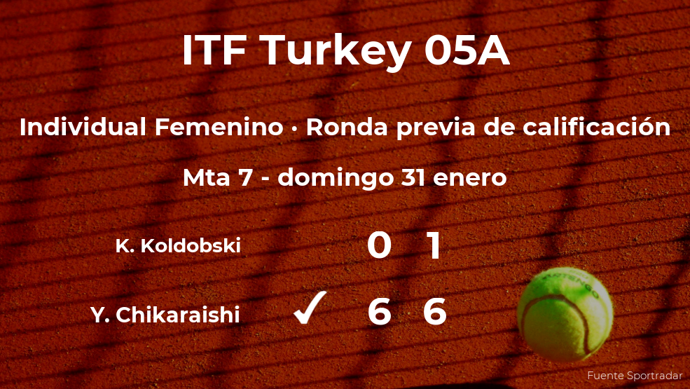 Yui Chikaraishi venció a Koral Koldobski en la ronda previa de calificación del torneo de Antalya