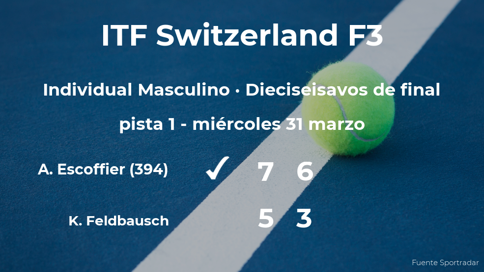 Antoine Escoffier pasa a la siguiente ronda del torneo de Biel tras vencer en los dieciseisavos de final