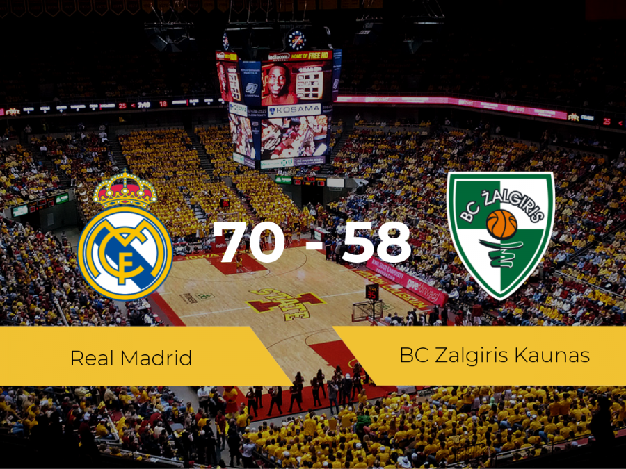 El Real Madrid consigue la victoria frente al BC Zalgiris Kaunas por 70-58