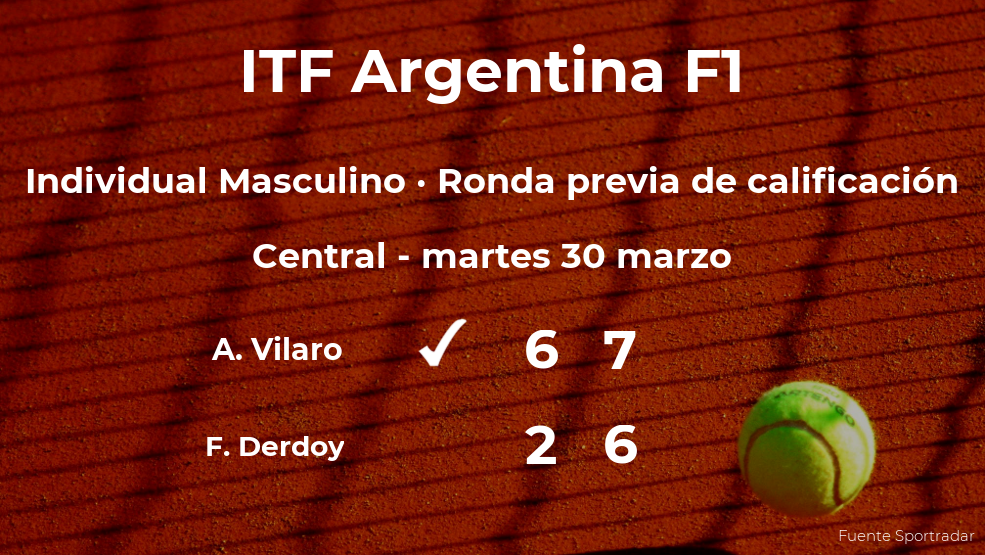 Alejo Vilaro pasa de ronda del torneo de Villa María