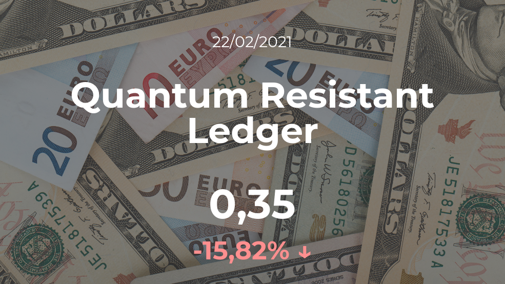 Cotización del Quantum Resistant Ledger del 22 de febrero Cotización del Quantum Resistant Ledger del 22 de febrero