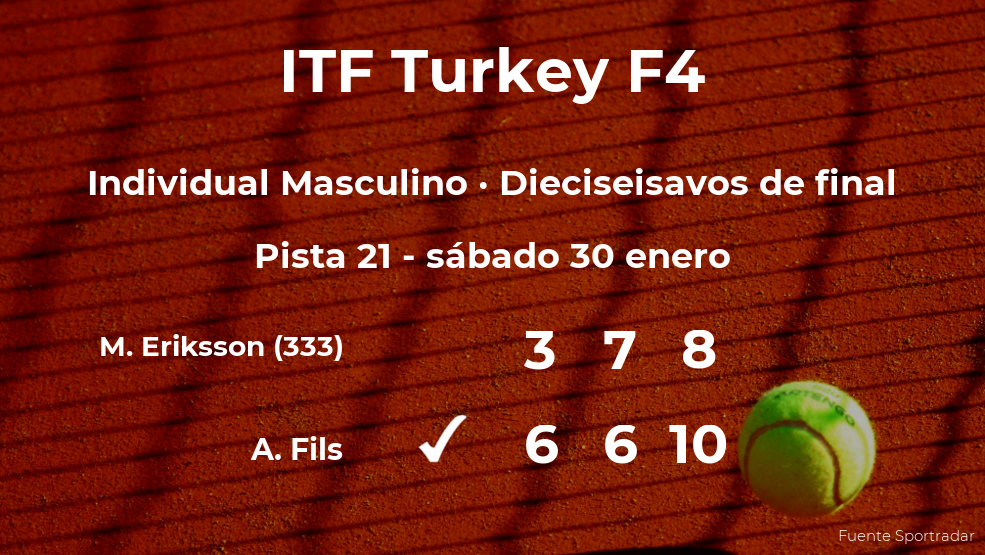 Arthur Fils logra clasificarse para los octavos de final a costa del tenista Markus Eriksson