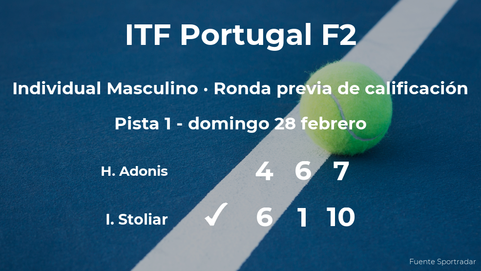 El tenista Illia Stoliar gana al tenista Heber Adonis en la ronda previa de calificación