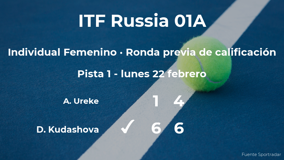 Daria Kudashova gana en la ronda previa de calificación del torneo de Moscú Daria Kudashova gana en la ronda previa de calificación del torneo de Moscú