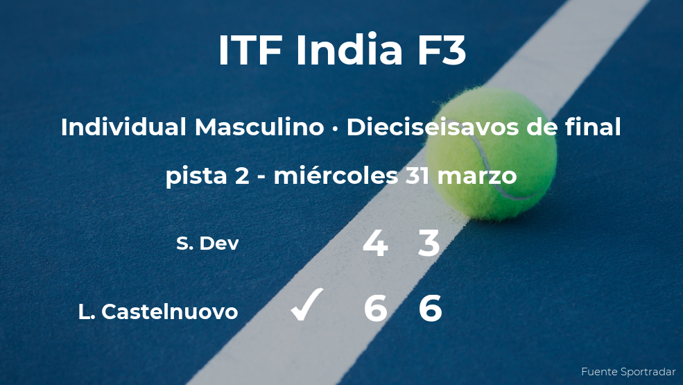 El tenista Luca Castelnuovo vence en los dieciseisavos de final del torneo de Nueva Delhi
