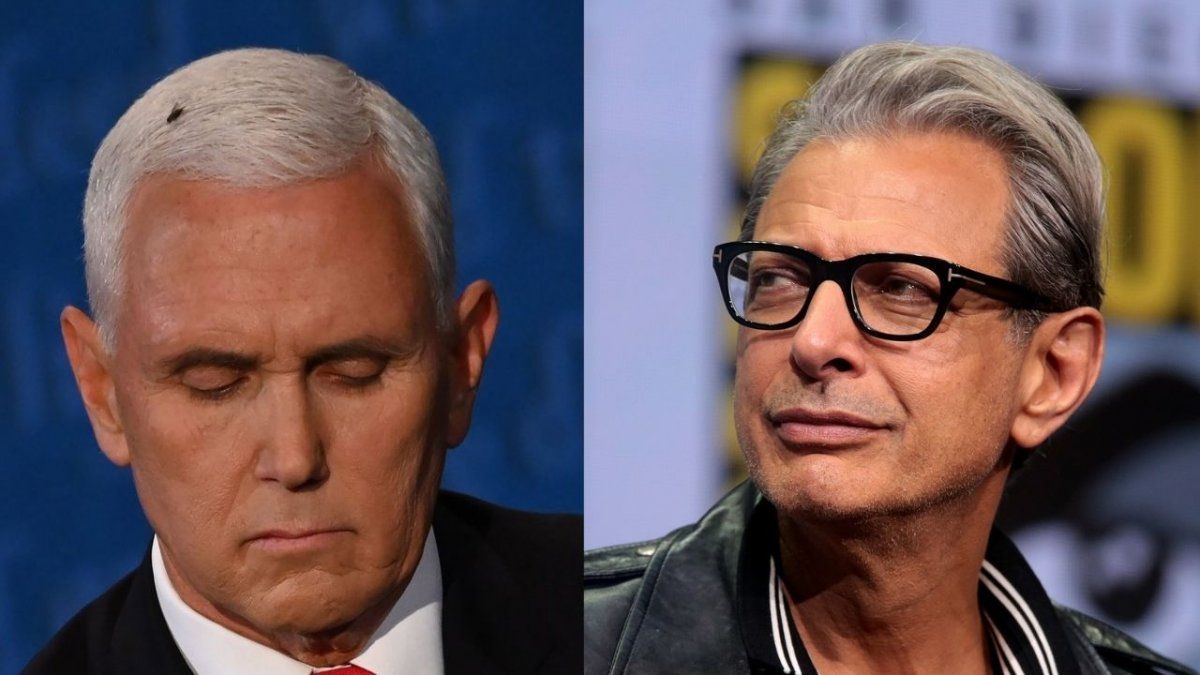 Jeff Goldblum y Mike Pence Jeff Goldblum y Mike Pence