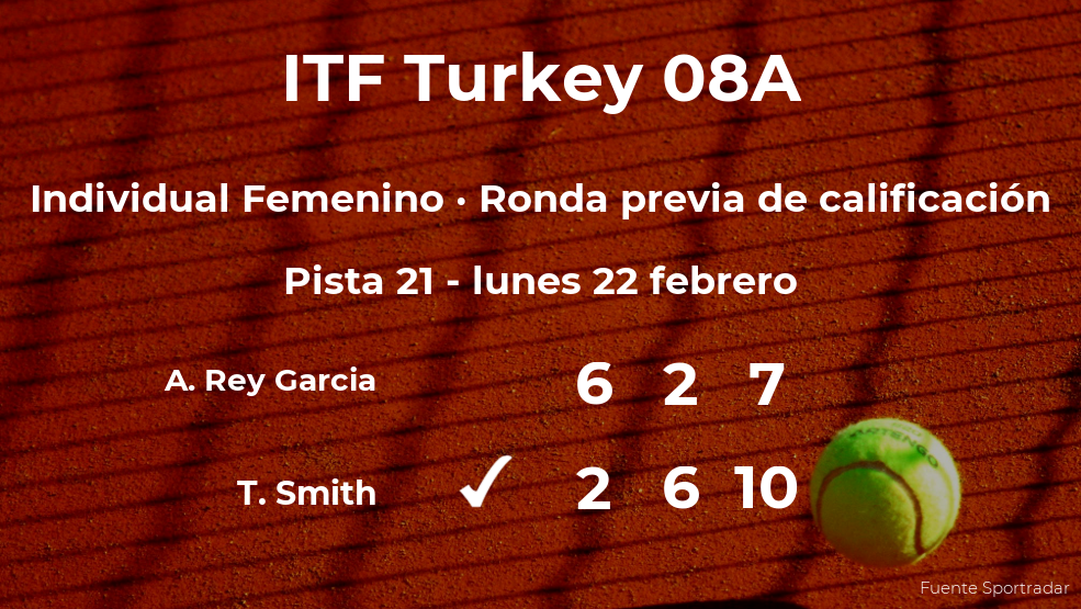 Alba Rey Garcia cae eliminada en la ronda previa de calificación del torneo de Antalya Alba Rey Garcia cae eliminada en la ronda previa de calificación del torneo de Antalya