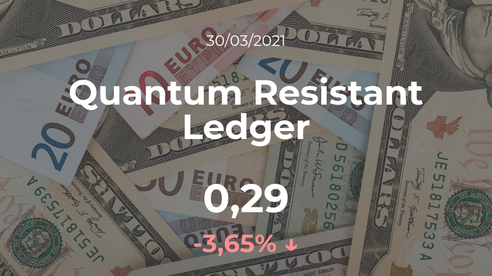 Cotización del Quantum Resistant Ledger del 30 de marzo Cotización del Quantum Resistant Ledger del 30 de marzo