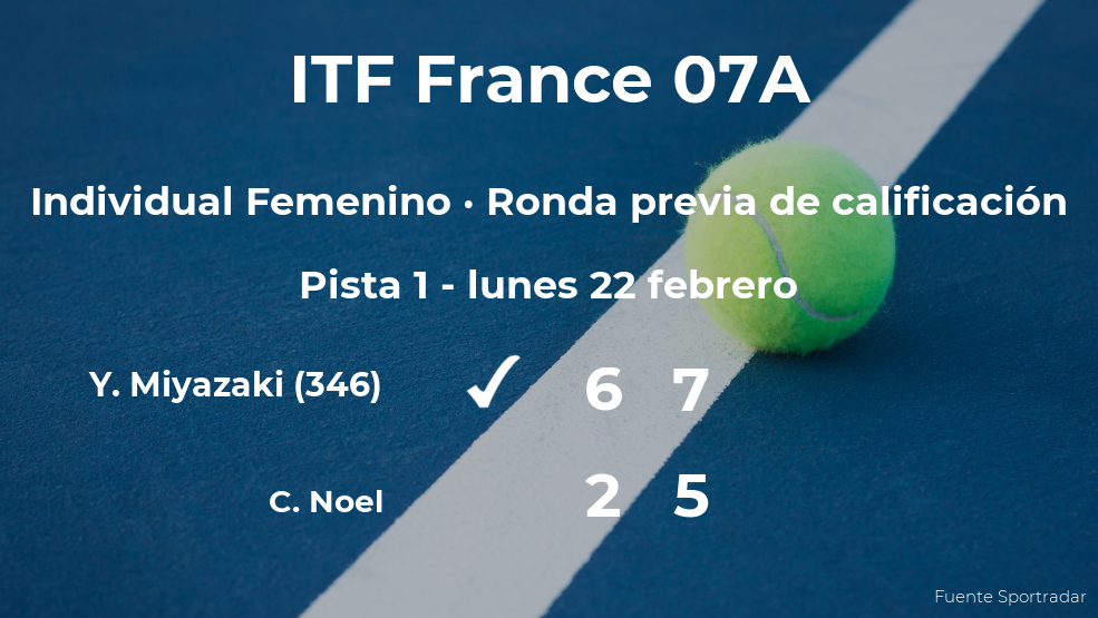 Yuriko Lily Miyazaki logra ganar en la ronda previa de calificación a costa de Chloe Noel Yuriko Lily Miyazaki logra ganar en la ronda previa de calificación a costa de Chloe Noel