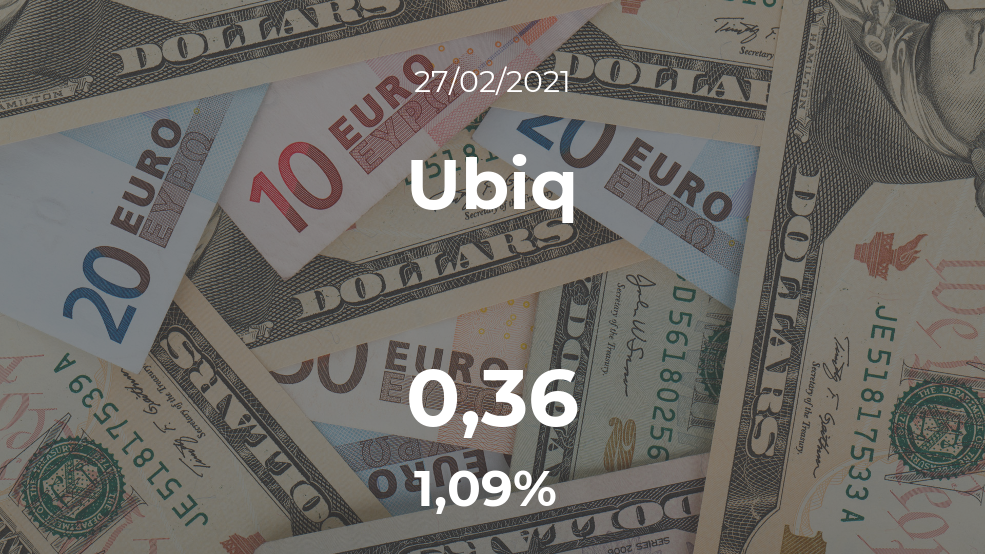 Cotización del Ubiq del 27 de febrero Cotización del Ubiq del 27 de febrero