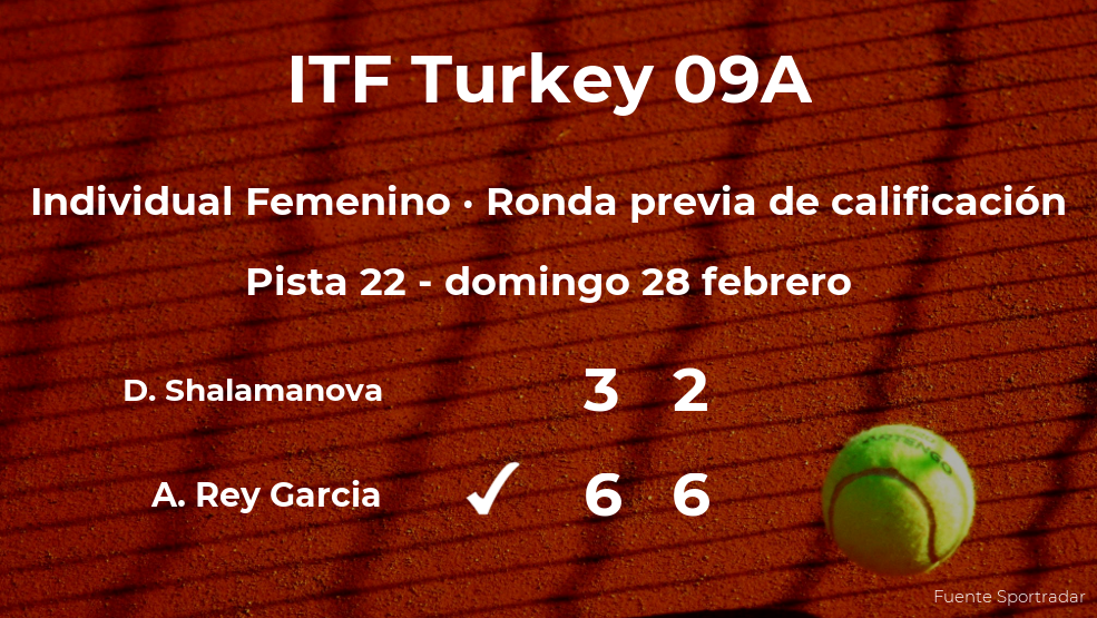 La tenista Alba Rey Garcia vence a la tenista Daria Shalamanova en la ronda previa de calificación