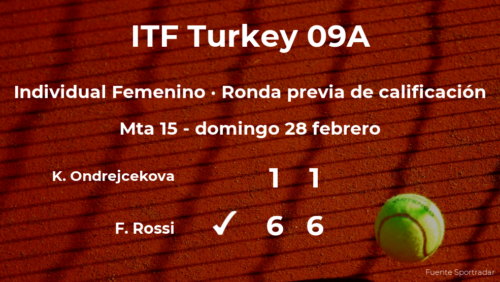 Triunfo de la tenista Federica Rossi en la ronda previa de calificación