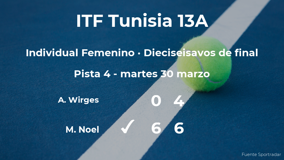 La tenista Mallaurie Noel consigue clasificarse para los octavos de final del torneo de Monastir