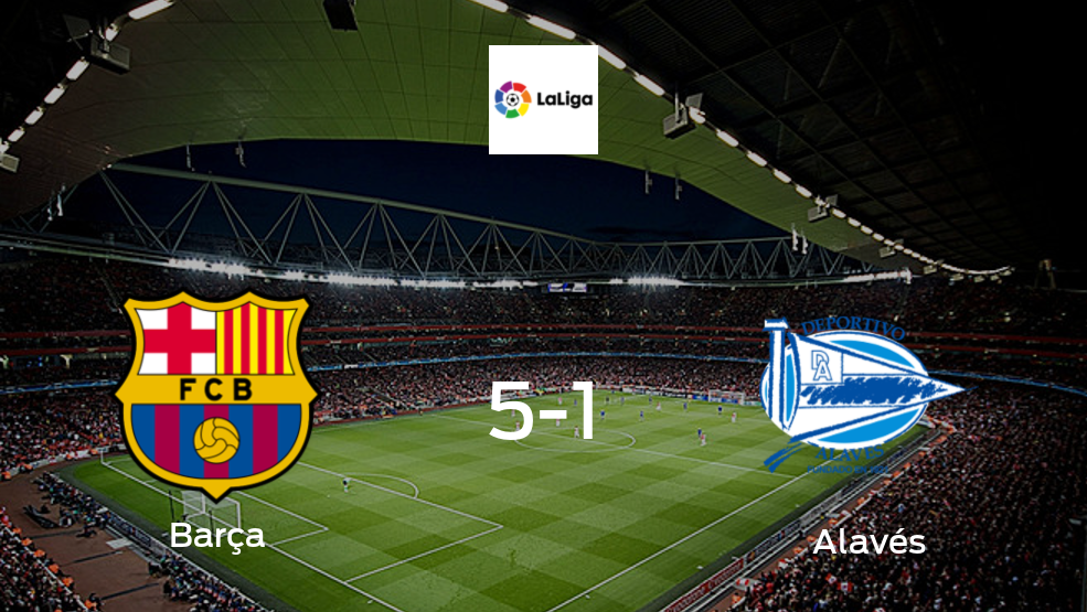Los tres puntos se quedan en casa: goleada de Barcelona a Alavés (5-1)