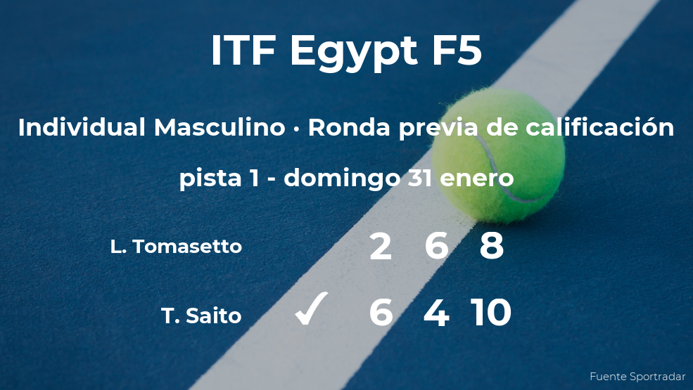 El tenista Takashi Saito pasa de ronda del torneo de Sharm El Sheikh