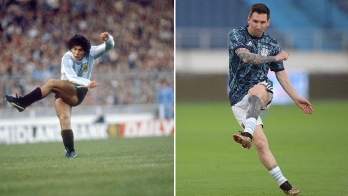 El homenaje de Messi a Maradona inspiró a un hincha en Twitter El homenaje de Messi a Maradona inspiró a un hincha en Twitter