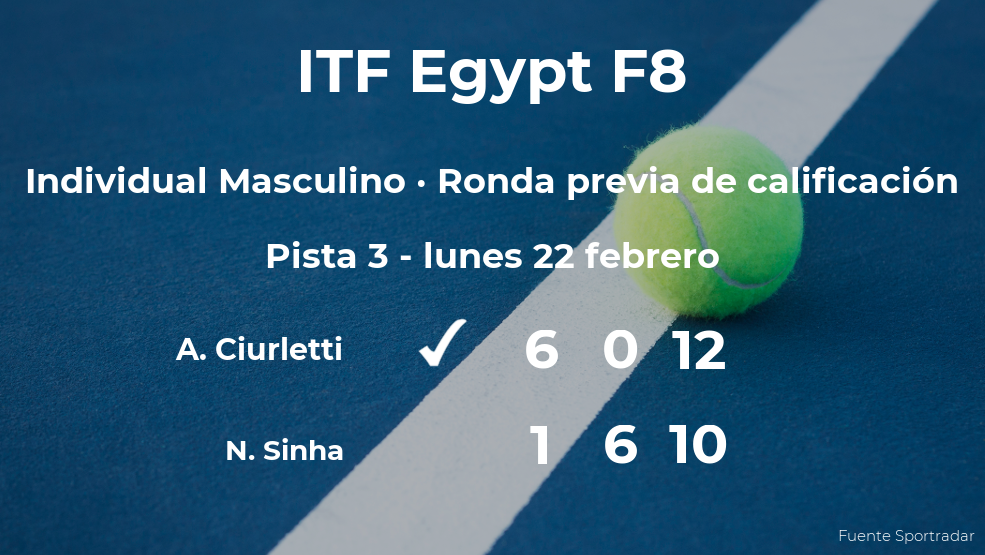 El tenista Andres Gabriel Ciurletti gana a Nitin Kumar Sinha en la ronda previa de calificación El tenista Andres Gabriel Ciurletti gana a Nitin Kumar Sinha en la ronda previa de calificación
