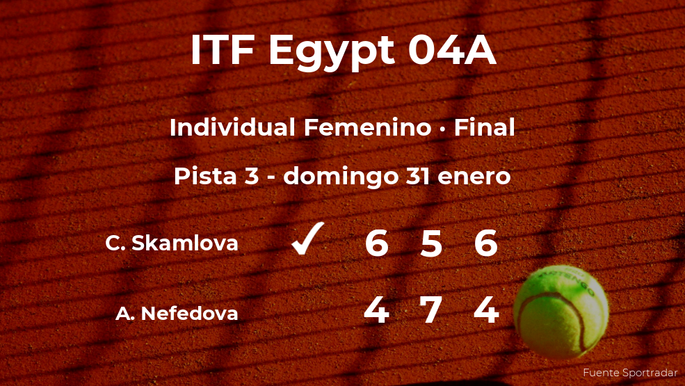 Chantal Skamlova vence la final del torneo de El Cairo Chantal Skamlova vence la final del torneo de El Cairo