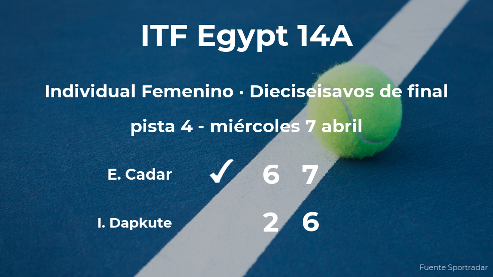 La tenista Elena Teodora Cadar vence en los dieciseisavos de final del torneo de Sharm El Sheikh La tenista Elena Teodora Cadar vence en los dieciseisavos de final del torneo de Sharm El Sheikh
