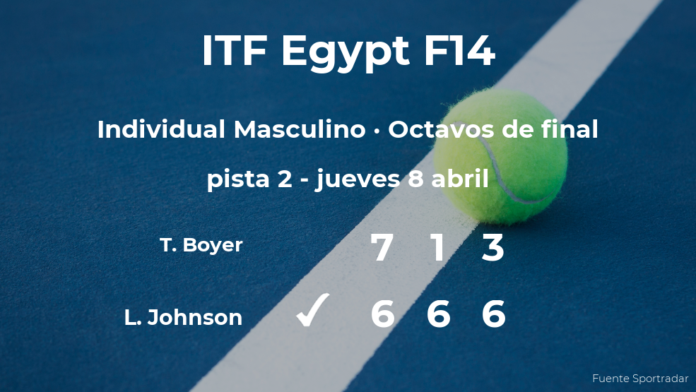 Luke Johnson logra clasificarse para los cuartos de final a costa del tenista Toby D Boyer Luke Johnson logra clasificarse para los cuartos de final a costa del tenista Toby D Boyer