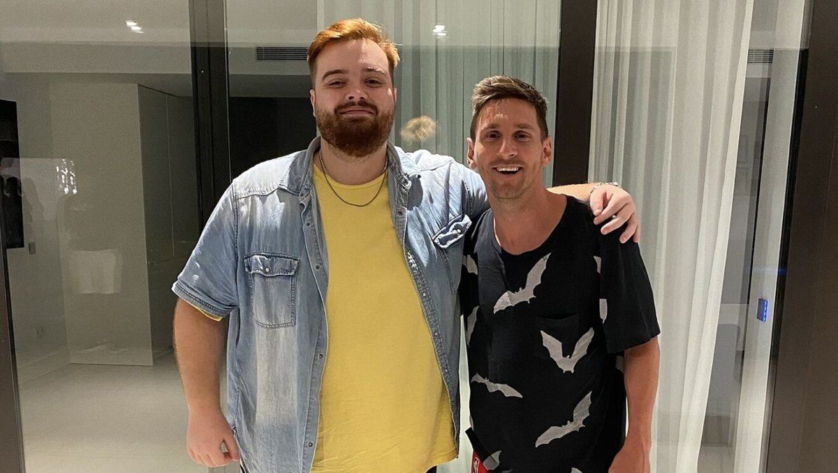 Ibai y Messi juntos en la cena.&nbsp;