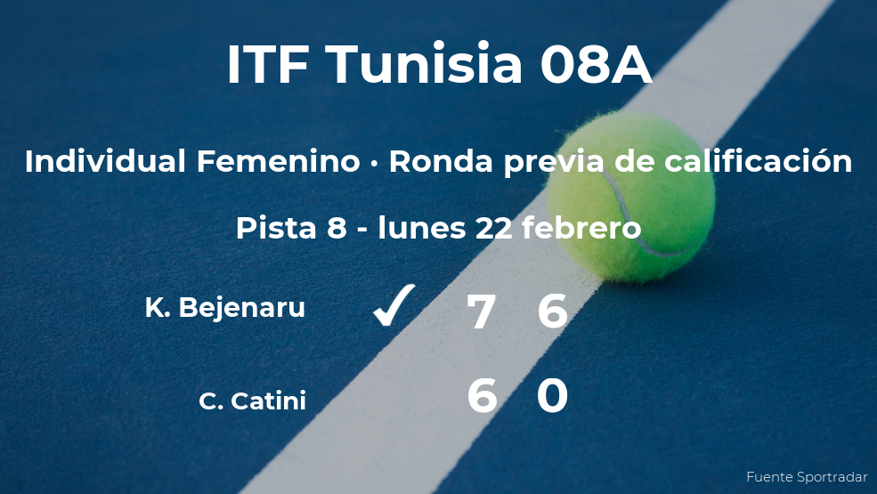 Karola Patricia Bejenaru pasa de ronda del torneo de Monastir Karola Patricia Bejenaru pasa de ronda del torneo de Monastir
