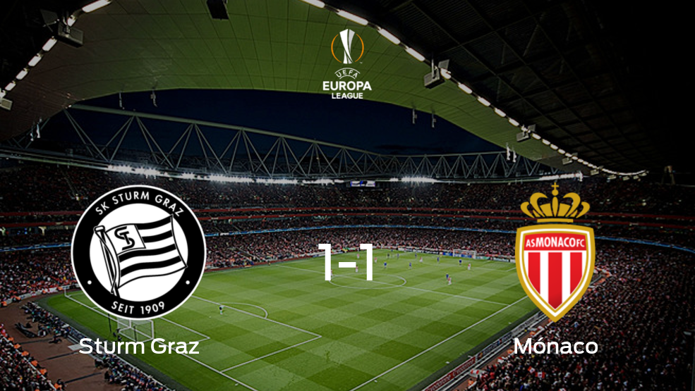 Reparto de puntos entre el SK Sturm Graz y el AS Mónaco (1-1)
