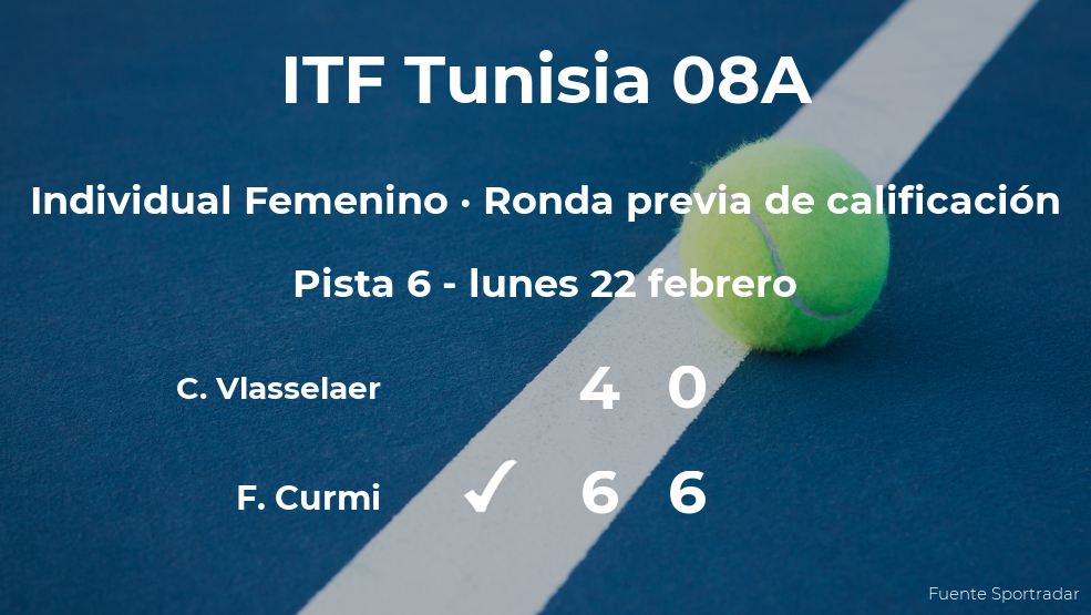La tenista Francesca Curmi vence en la ronda previa de calificación del torneo de Monastir La tenista Francesca Curmi vence en la ronda previa de calificación del torneo de Monastir