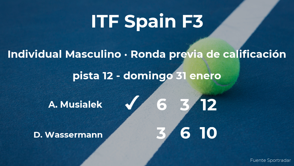 El tenista Alexis Musialek pasa a la siguiente fase del torneo de Villena El tenista Alexis Musialek pasa a la siguiente fase del torneo de Villena