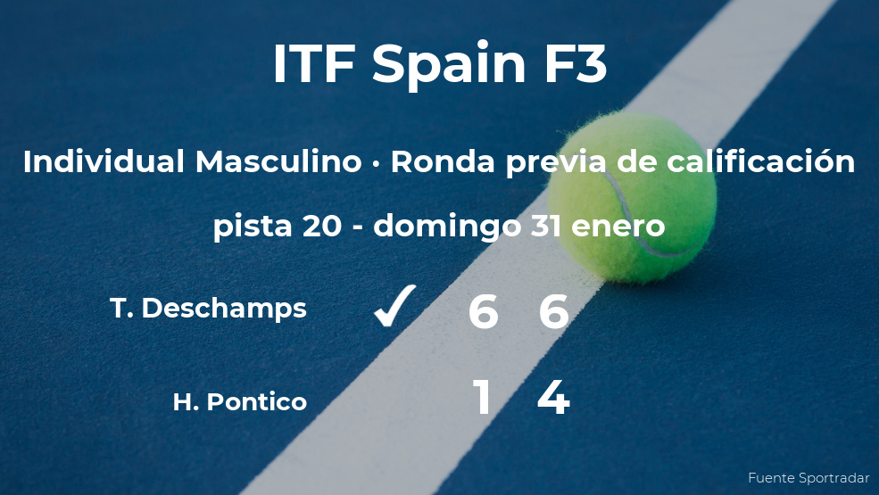 Thomas (Fra) Deschamps vence en la ronda previa de calificación del torneo de Villena Thomas (Fra) Deschamps vence en la ronda previa de calificación del torneo de Villena