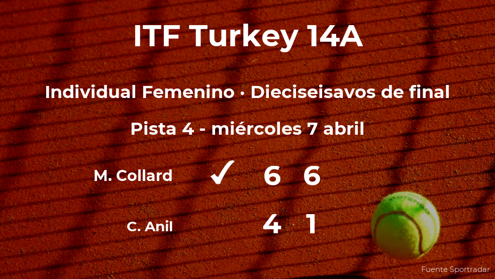Melodie Collard se clasifica para los octavos de final del torneo de Antalya Melodie Collard se clasifica para los octavos de final del torneo de Antalya