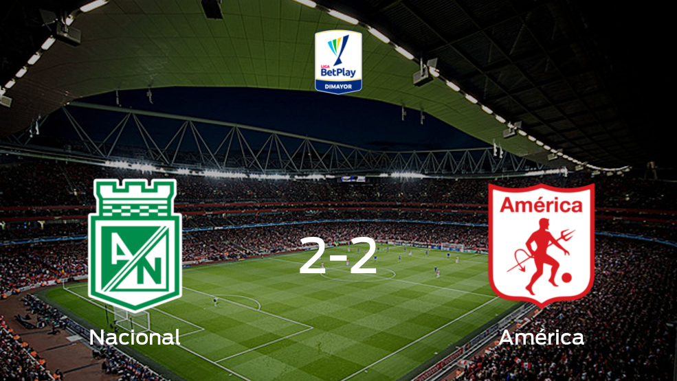 Reparto de puntos en el Atanasio Girardot: At. Nacional 2-2 América de Cali Reparto de puntos en el Atanasio Girardot: At. Nacional 2-2 América de Cali