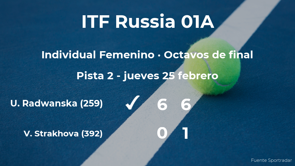 La tenista Urszula Radwanska, clasificada para los cuartos de final del torneo de Moscú