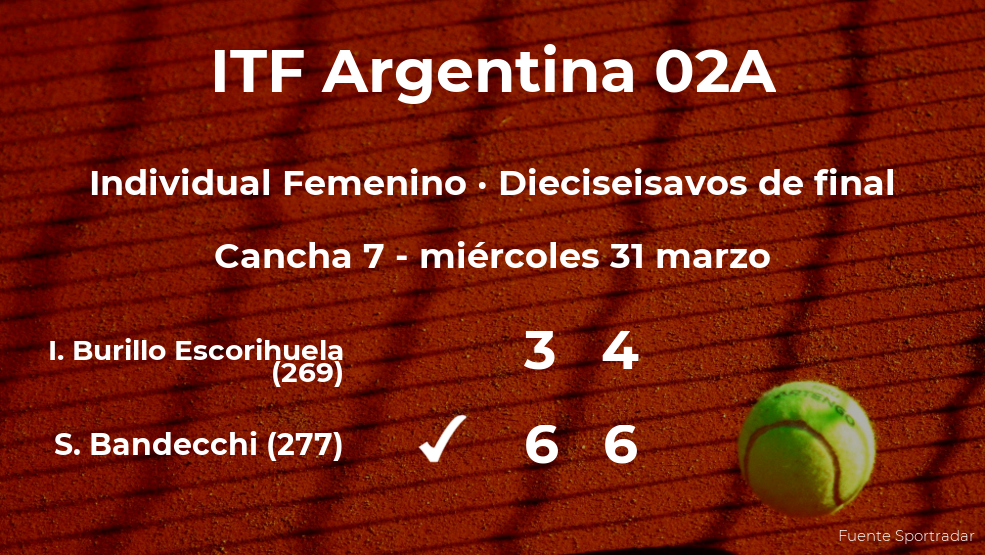 La tenista Irene Burillo Escorihuela, eliminada en los dieciseisavos de final del torneo de Villa María