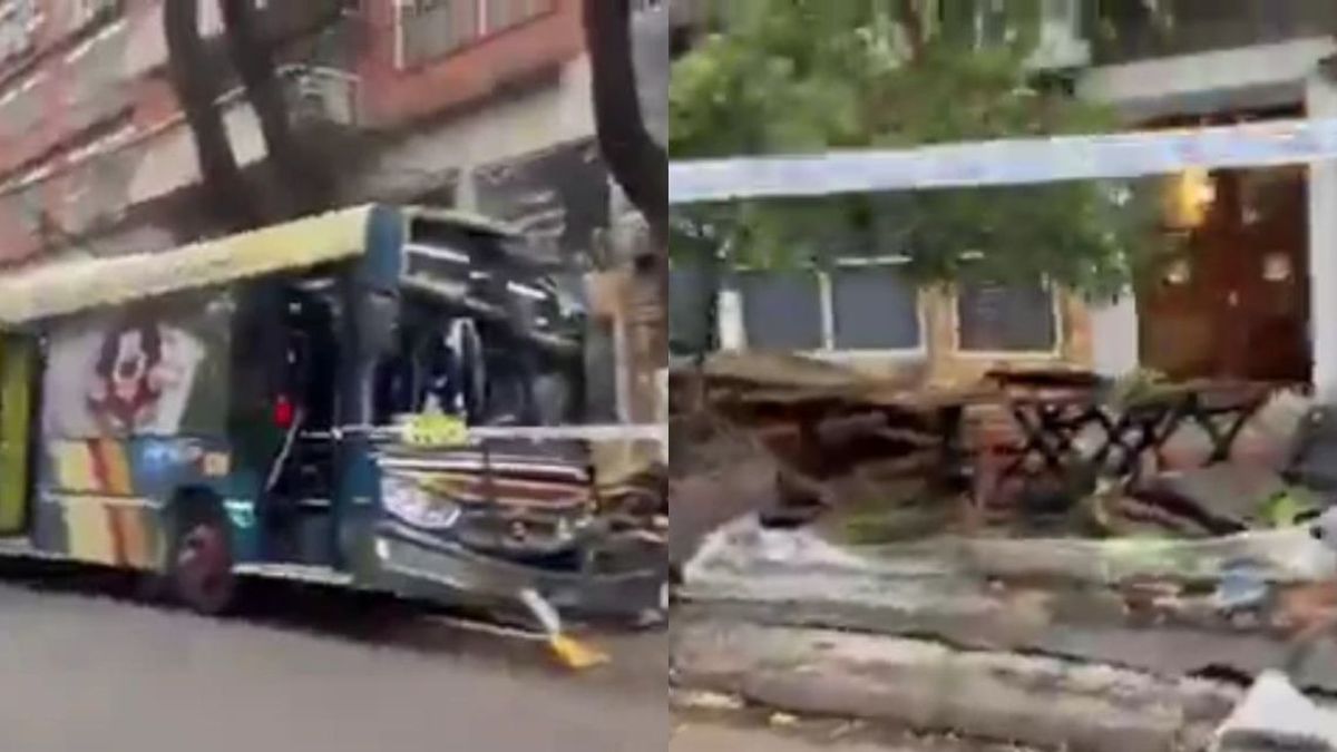 Un colectivo de la línea 29 tras el accidente en Palermo.