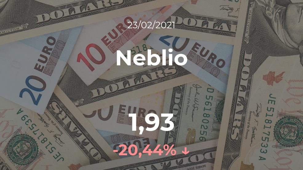 Cotización del Neblio del 23 de febrero Cotización del Neblio del 23 de febrero