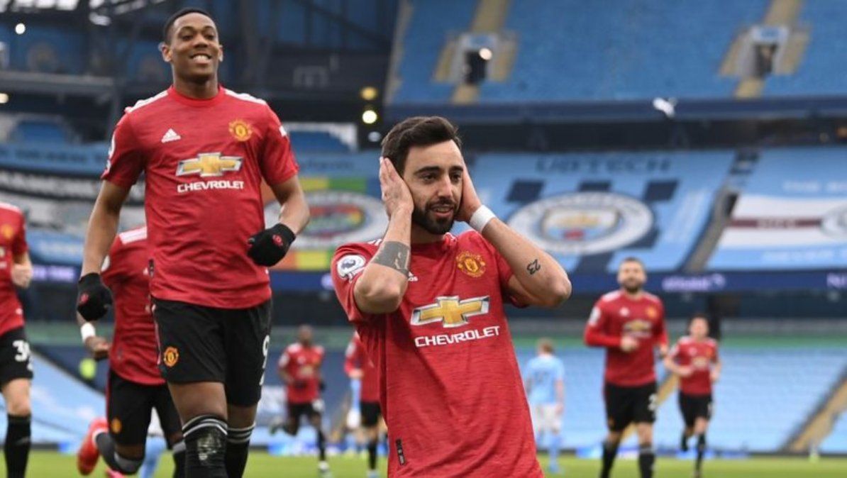 El Manchester United cortó la racha de 15 victorias al hilo del City en la Premier League. | Foto: Skysports.com