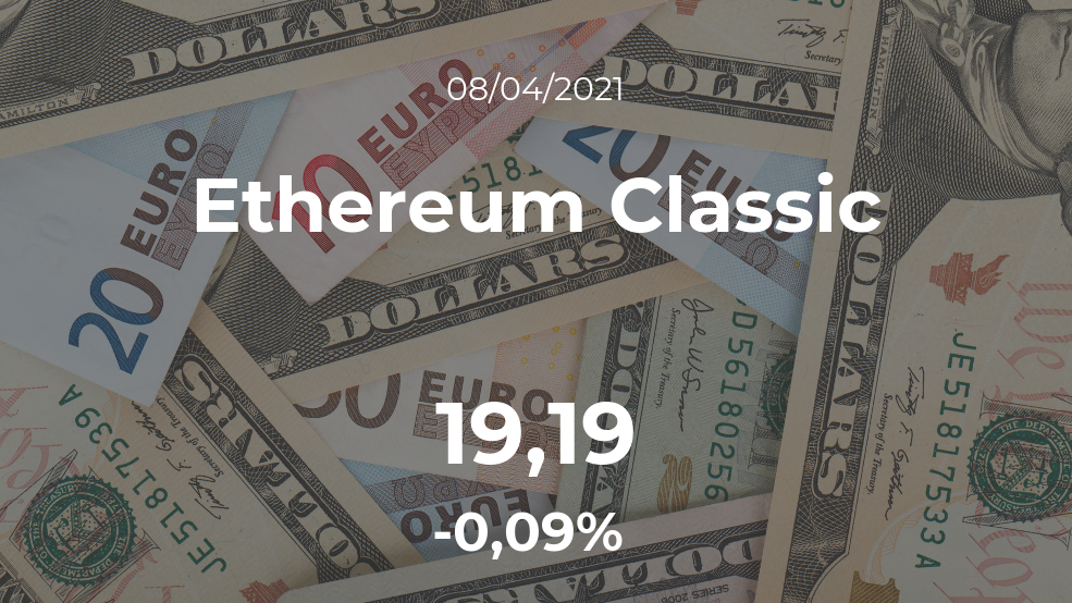 Cotización del Ethereum Classic del 8 de abril Cotización del Ethereum Classic del 8 de abril