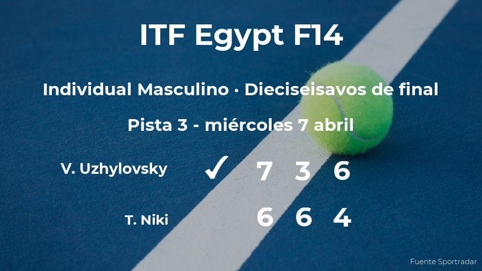 Vladimir Uzhylovsky logra clasificarse para los octavos de final a costa del tenista Takuto Niki Vladimir Uzhylovsky logra clasificarse para los octavos de final a costa del tenista Takuto Niki