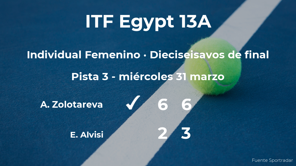 La tenista Anastasia Zolotareva consigue clasificarse para los octavos de final del torneo de Sharm El Sheikh