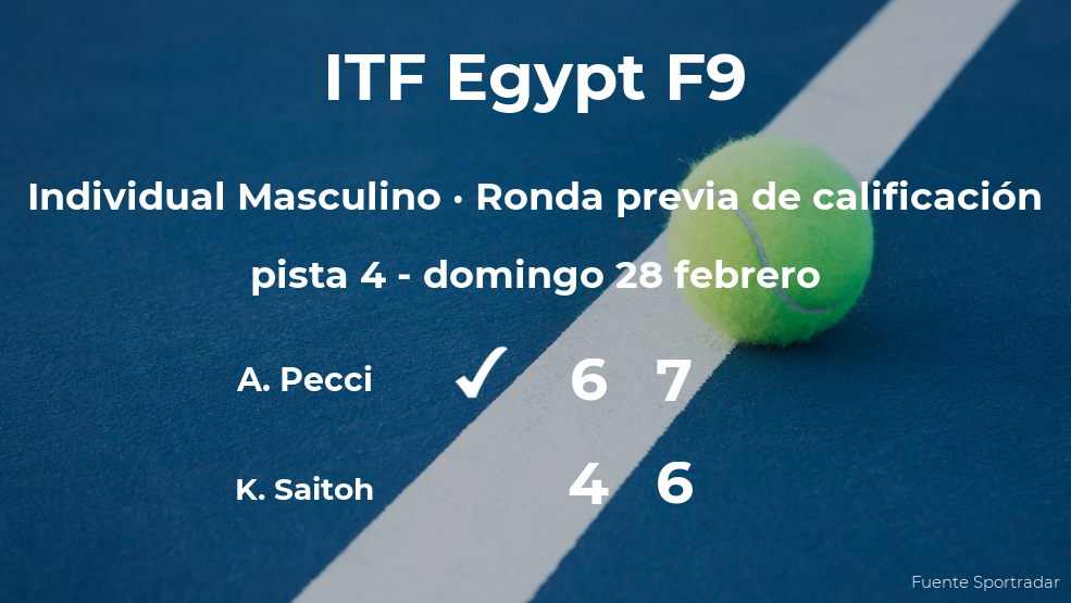 El tenista Alessandro Pecci pasa de ronda del torneo de Sharm El Sheikh