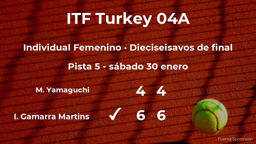 Ingrid Gamarra Martins estará en los octavos de final del torneo de Antalya