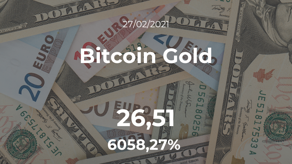Cotización del Bitcoin Gold del 27 de febrero