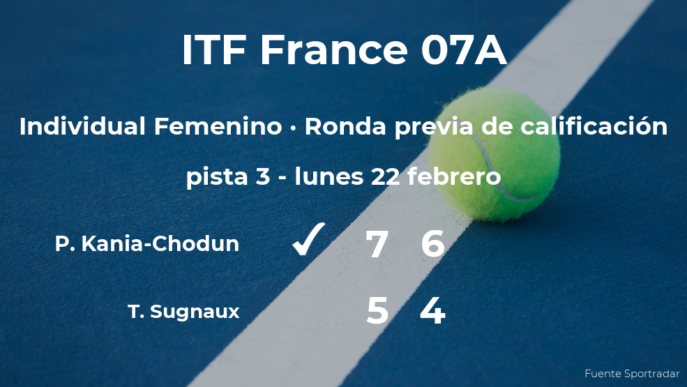 Paula Kania-Chodun pasa de ronda del torneo de Poitiers Paula Kania-Chodun pasa de ronda del torneo de Poitiers