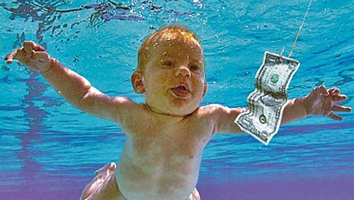 La famosa portada de Nirvana para su álbum Nevermind.
