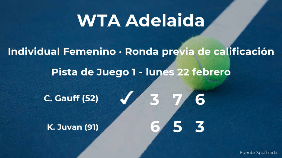 Cori Gauff pasa a la siguiente fase del torneo WTA 500 de Adelaida Cori Gauff pasa a la siguiente fase del torneo WTA 500 de Adelaida