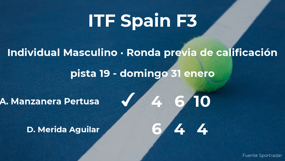 Alejandro Manzanera Pertusa venció a Daniel Merida Aguilar en la ronda previa de calificación del torneo de Villena Alejandro Manzanera Pertusa venció a Daniel Merida Aguilar en la ronda previa de calificación del torneo de Villena