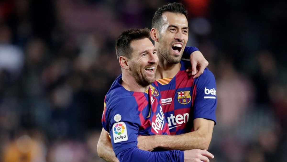 Messi y Busquets en un juego del Barcelona Messi y Busquets en un juego del Barcelona