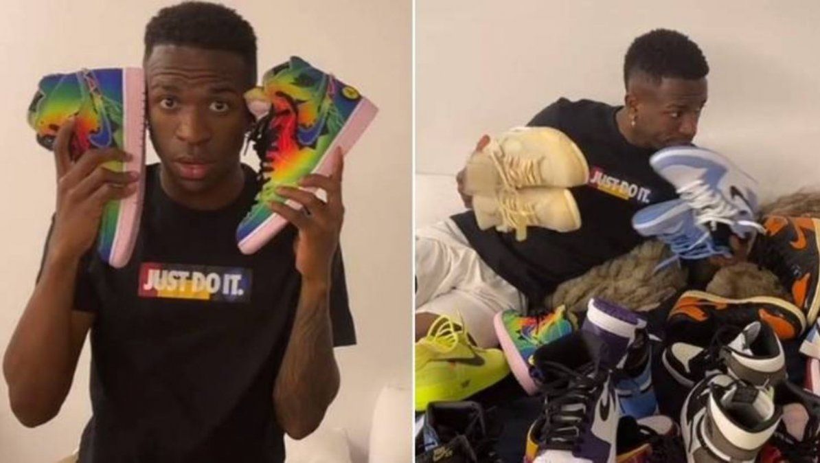 El neuvo reto de Vinicius Junior en TikTok permite ver su colección de zapatos. | Foto: marca.com El neuvo reto de Vinicius Junior en TikTok permite ver su colección de zapatos. | Foto: marca.com