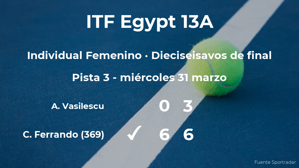 La tenista Cristiana Ferrando pasa a los octavos de final del torneo de Sharm El Sheikh